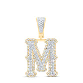 7/8CTW-DIA NK FASHION INITIAL "M" PENDANT